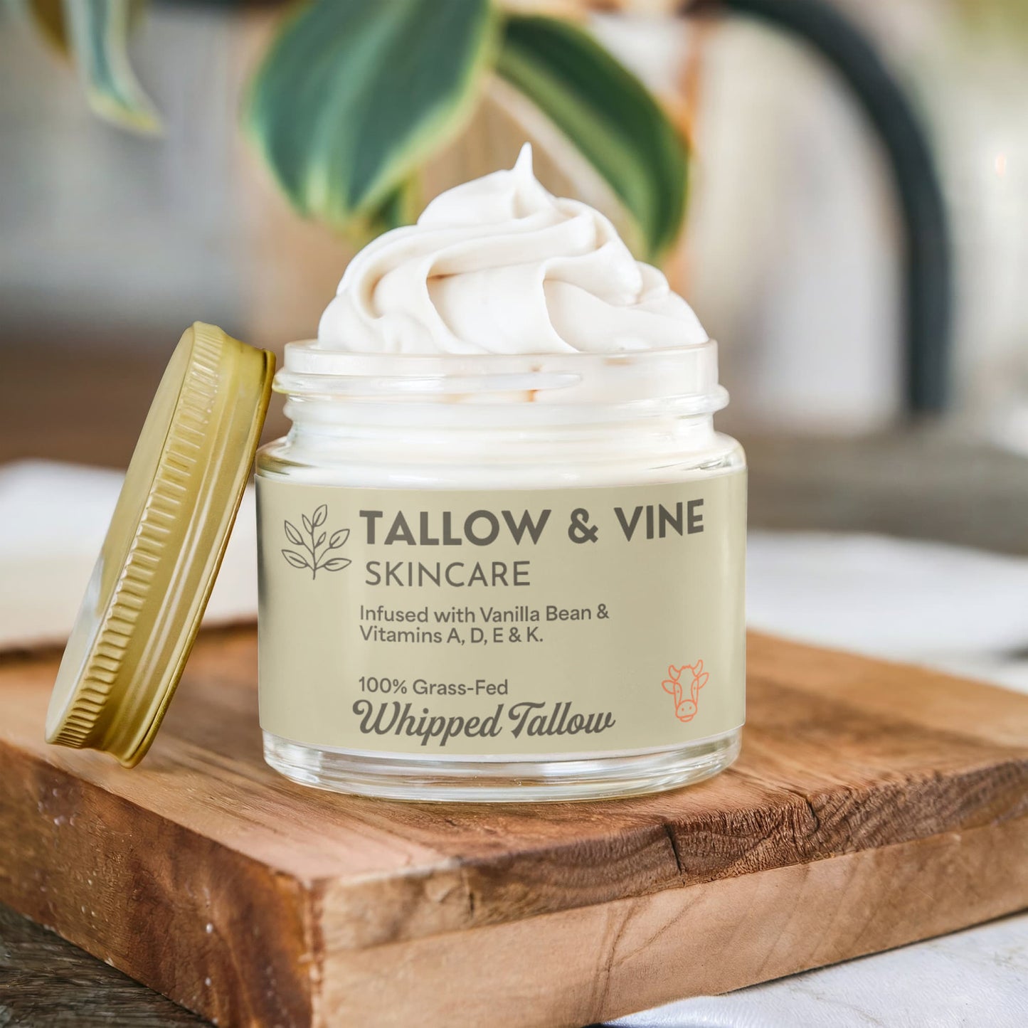 Grass-Fed Whipped Tallow Balm with Vanilla Bean