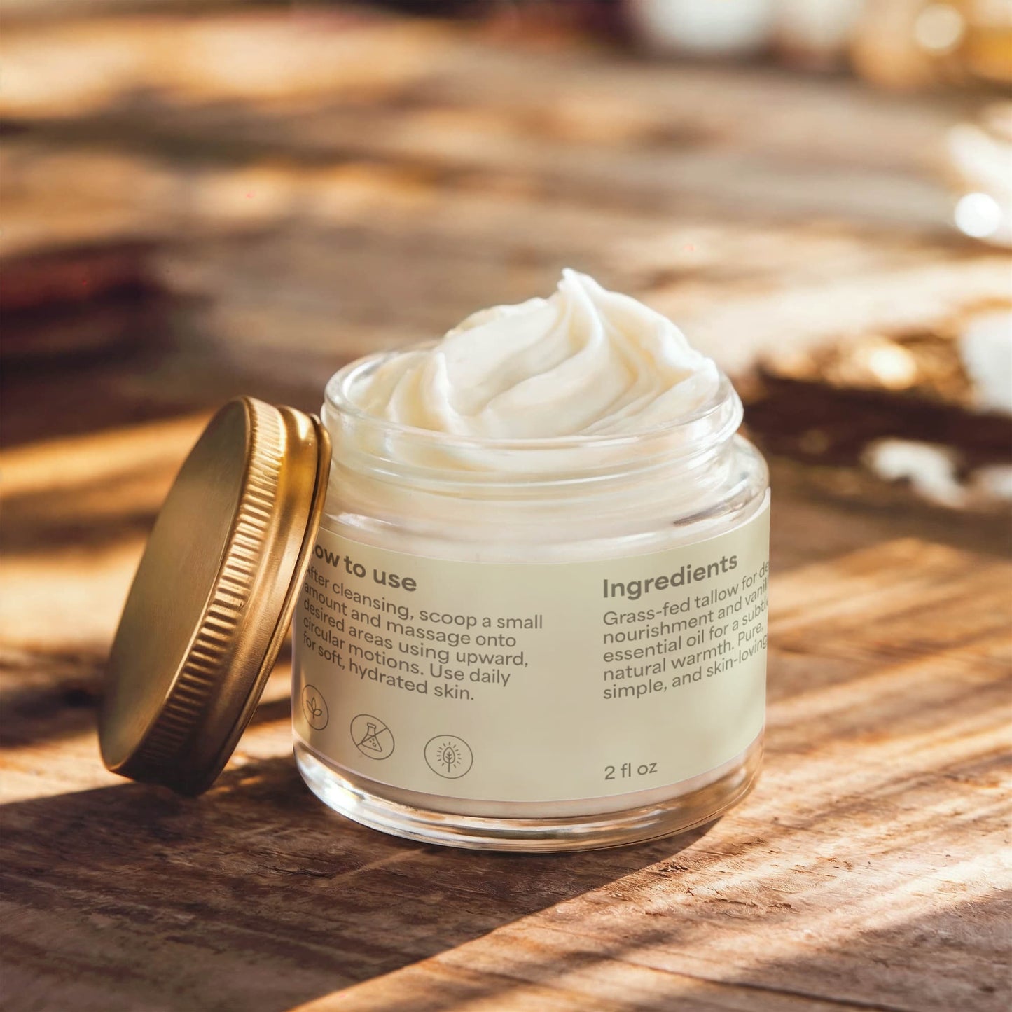 Grass-Fed Whipped Tallow Balm with Vanilla Bean