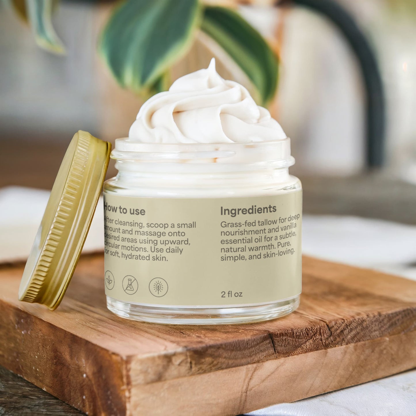 Grass-Fed Whipped Tallow Balm with Vanilla Bean