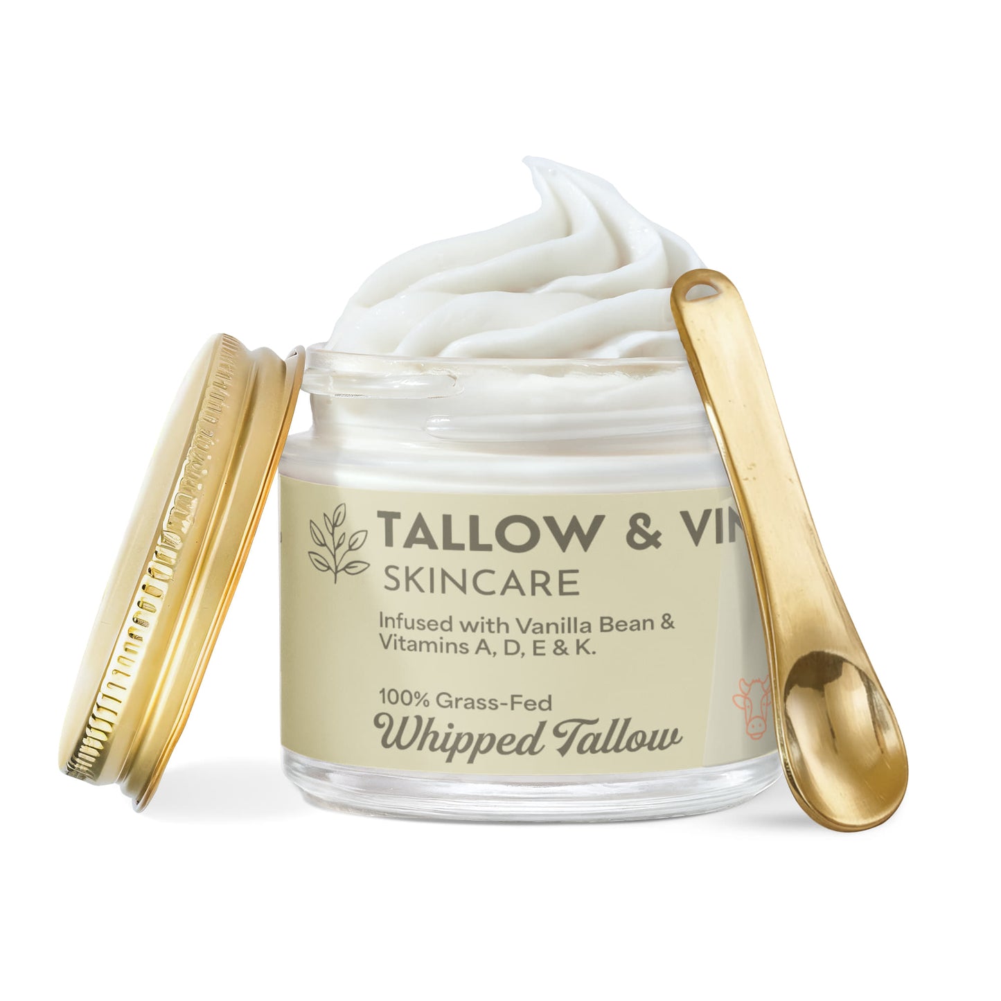 Grass-Fed Whipped Tallow Balm with Vanilla Bean