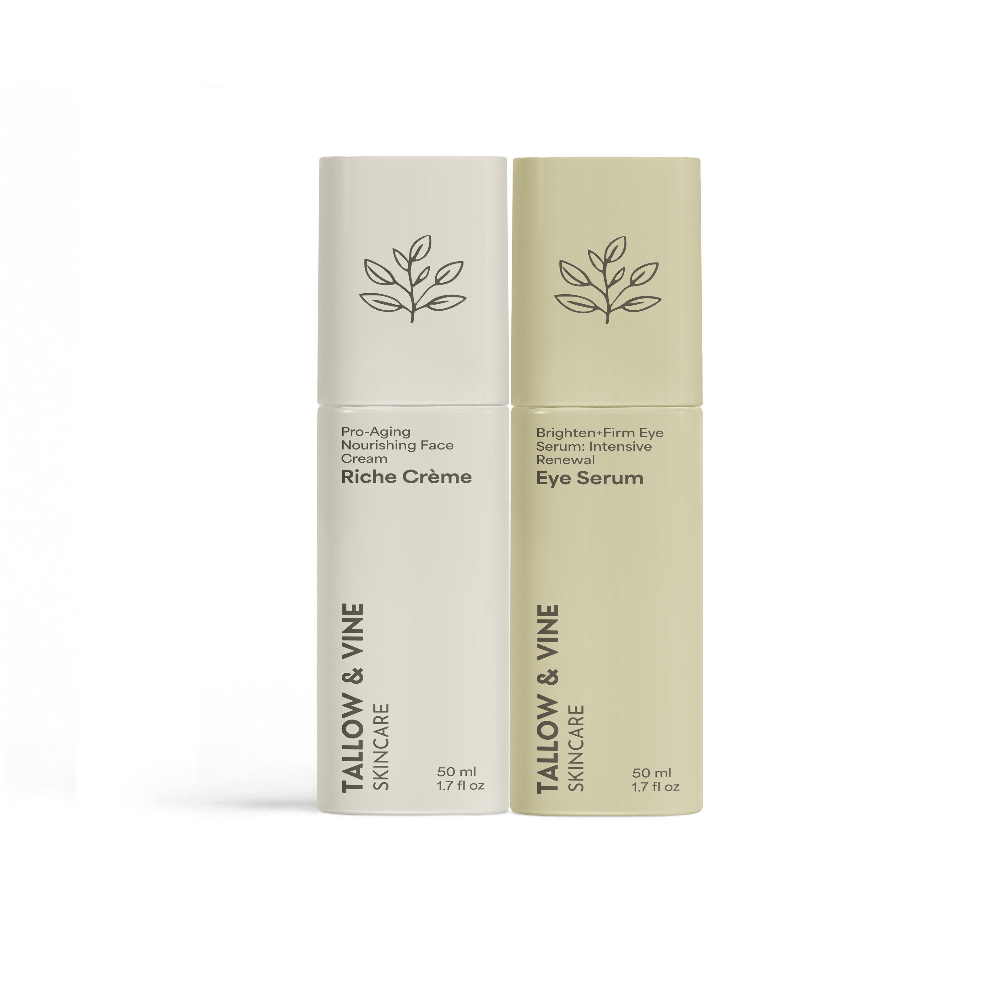Two Tallow & Vine skincare products on a white background