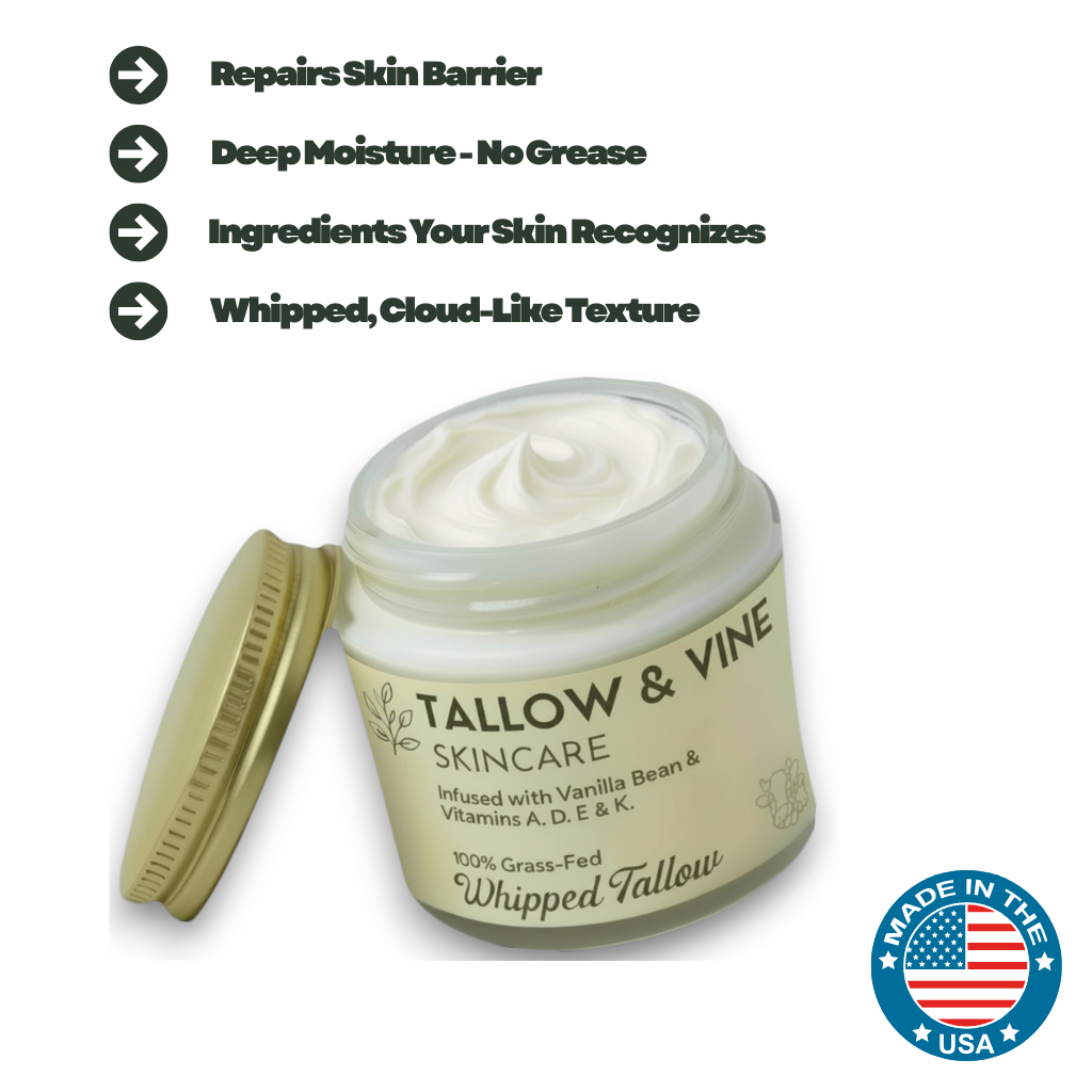 100% Grass-Fed Whipped Vanilla Bean Tallow Balm