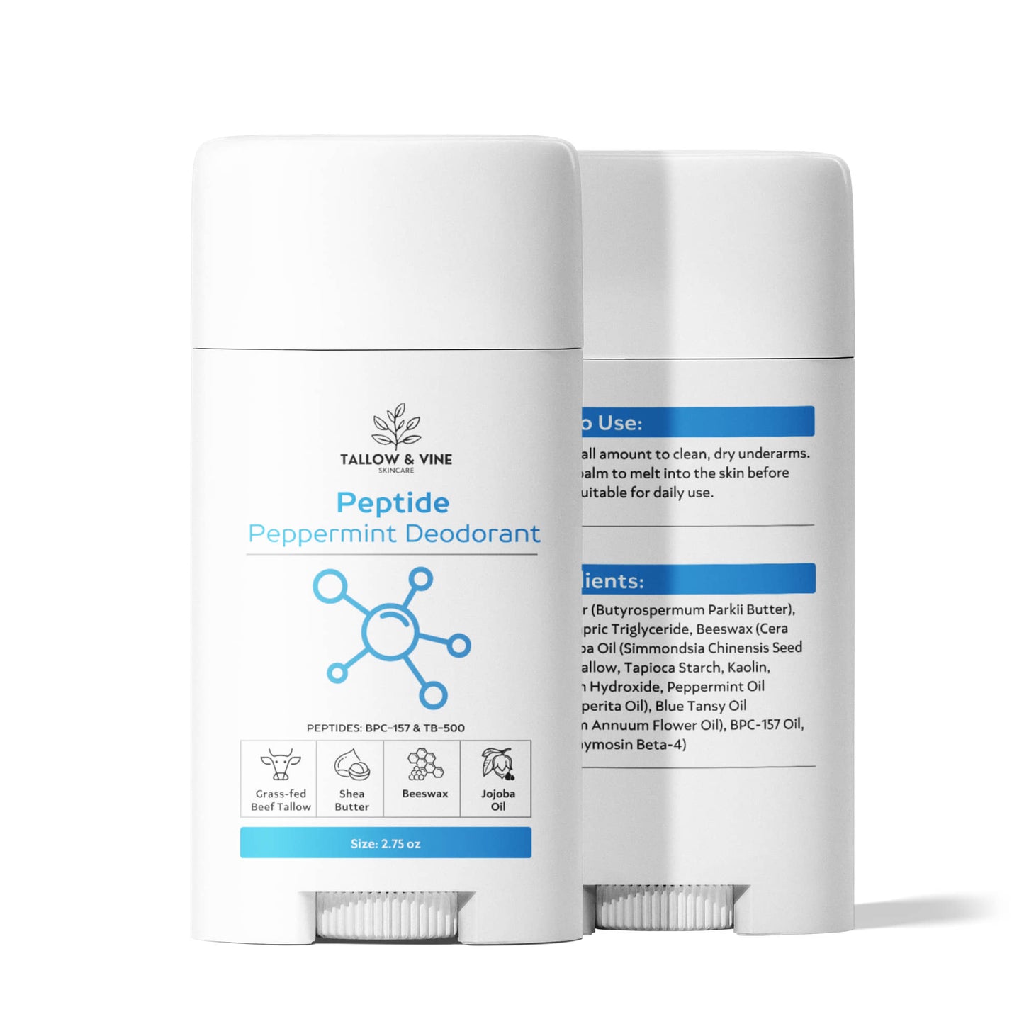 Natural Peptide Peppermint Deodorant (2-Pack)