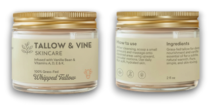 (3-Pack) 100% Grass-Fed Whipped Vanilla Bean Tallow Balm