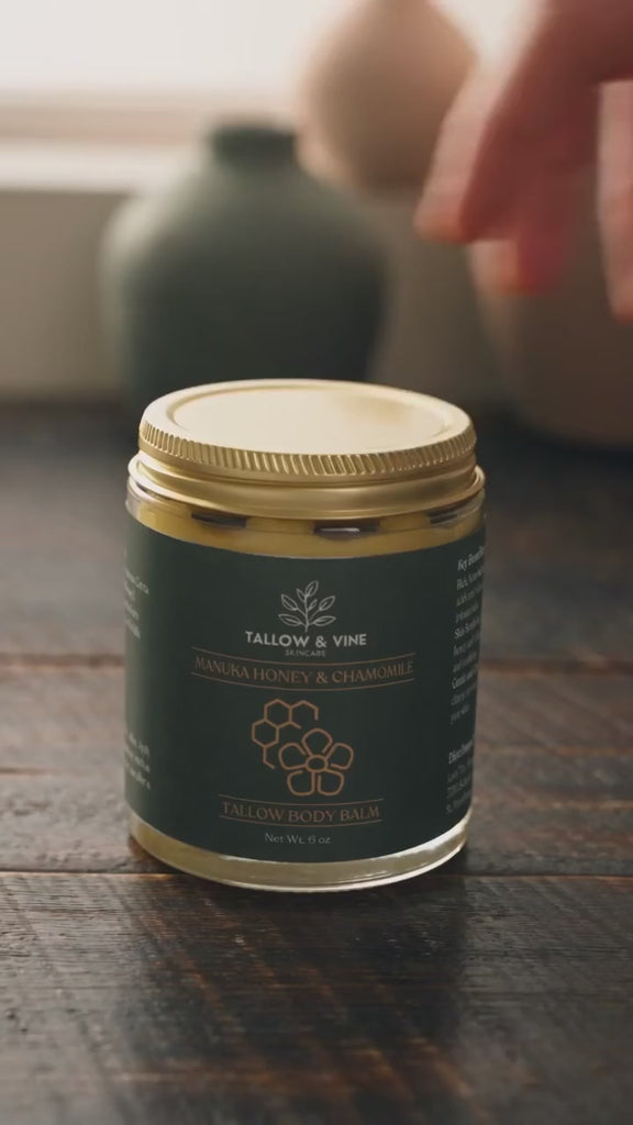 Manuka honey chamomile being applied