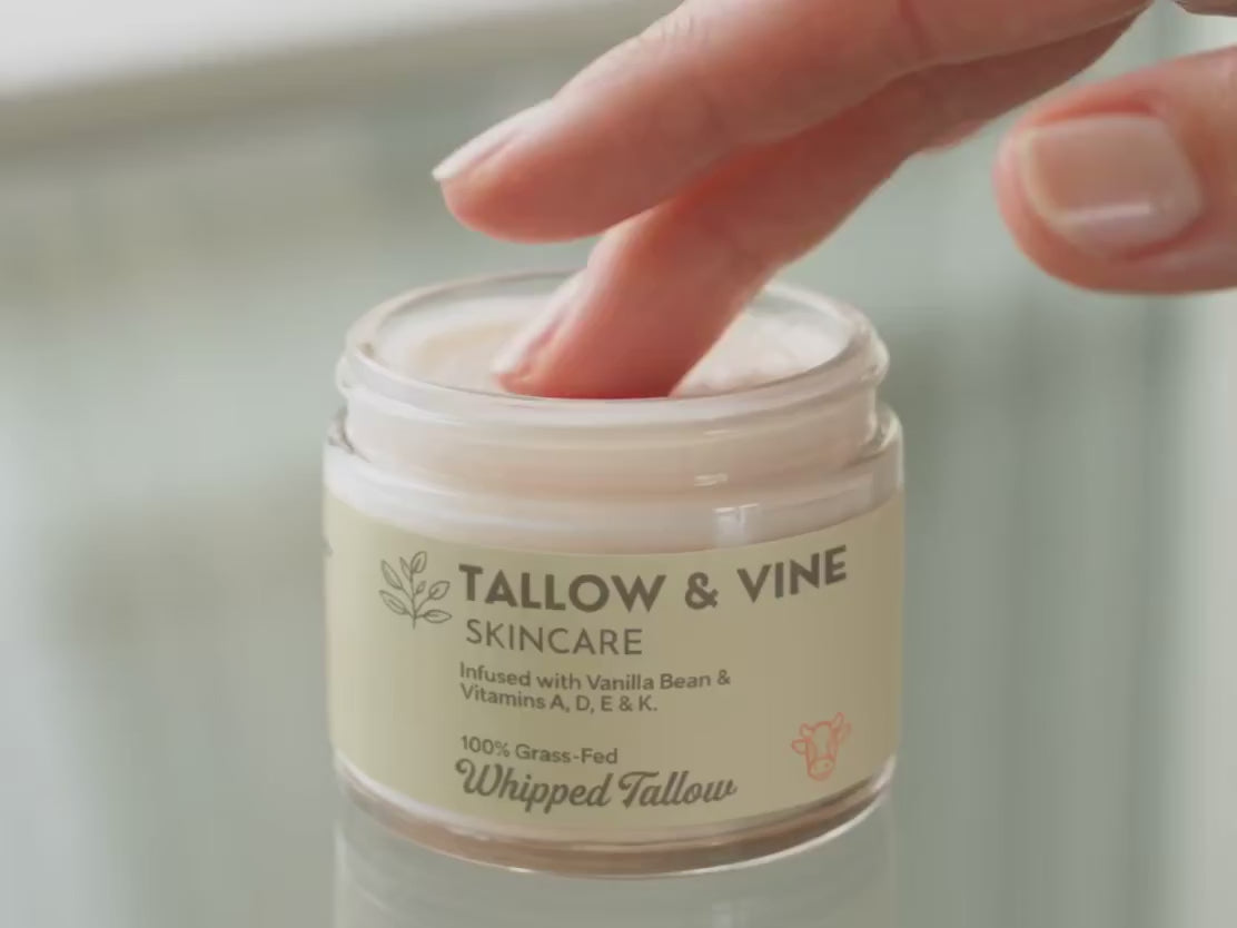 Whipped Vanilla Bean Tallow Balm application demonstration